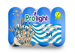 Мыло туалетное с увлажняющим кремом PROLIGHT 1+1 Морские минералы, 4Х80 гр. (эко-пак) ББ01629 - фото 15799