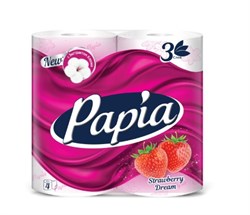 Т/Бумага PAPIA Клубничная мечта 3сл/4рул/14бл. в уп ББ01368 - фото 16034