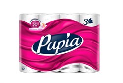 Т/Бумага PAPIA Белая 3сл/12рул/7бл. в уп ББ01376 - фото 16039