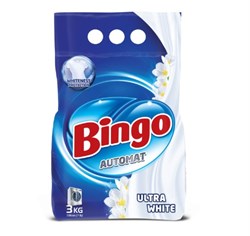 BINGO 3 КГ СТИРАЛЬНЫЙ ПОРОШОК ДЛЯ БЕЛОГО ECO ULTRA WHITE *6 ББ01436 - фото 16067