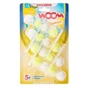 Туалетные блоки для очищения унитаза WOOM "5 в 1" Лимон, 4 блока ББ01575