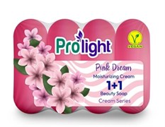 Мыло туалетное с увлажняющим кремом PROLIGHT 1+1 Розовая мечта, 4Х80 гр. (эко-пак) ББ01626