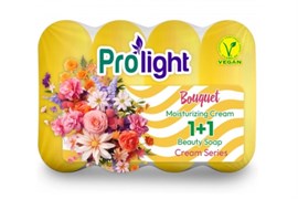 Мыло туалетное с увлажняющим кремом PROLIGHT 1+1 Букет, 4Х80 гр. (эко-пак) ББ01627